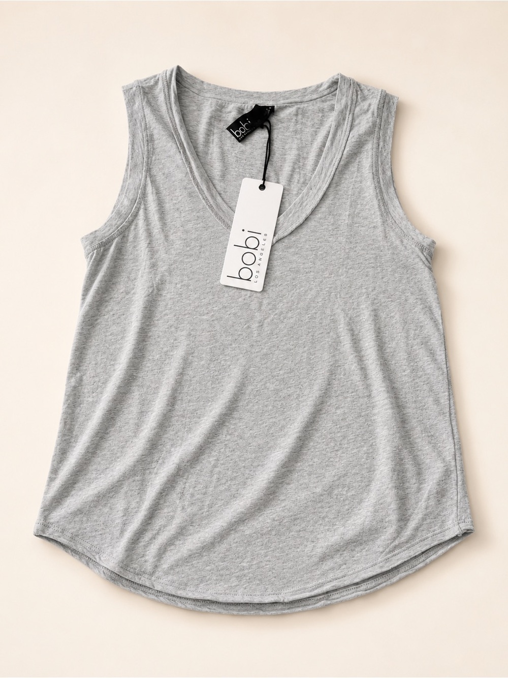 bobi Light Grey Scoop Neck Tank